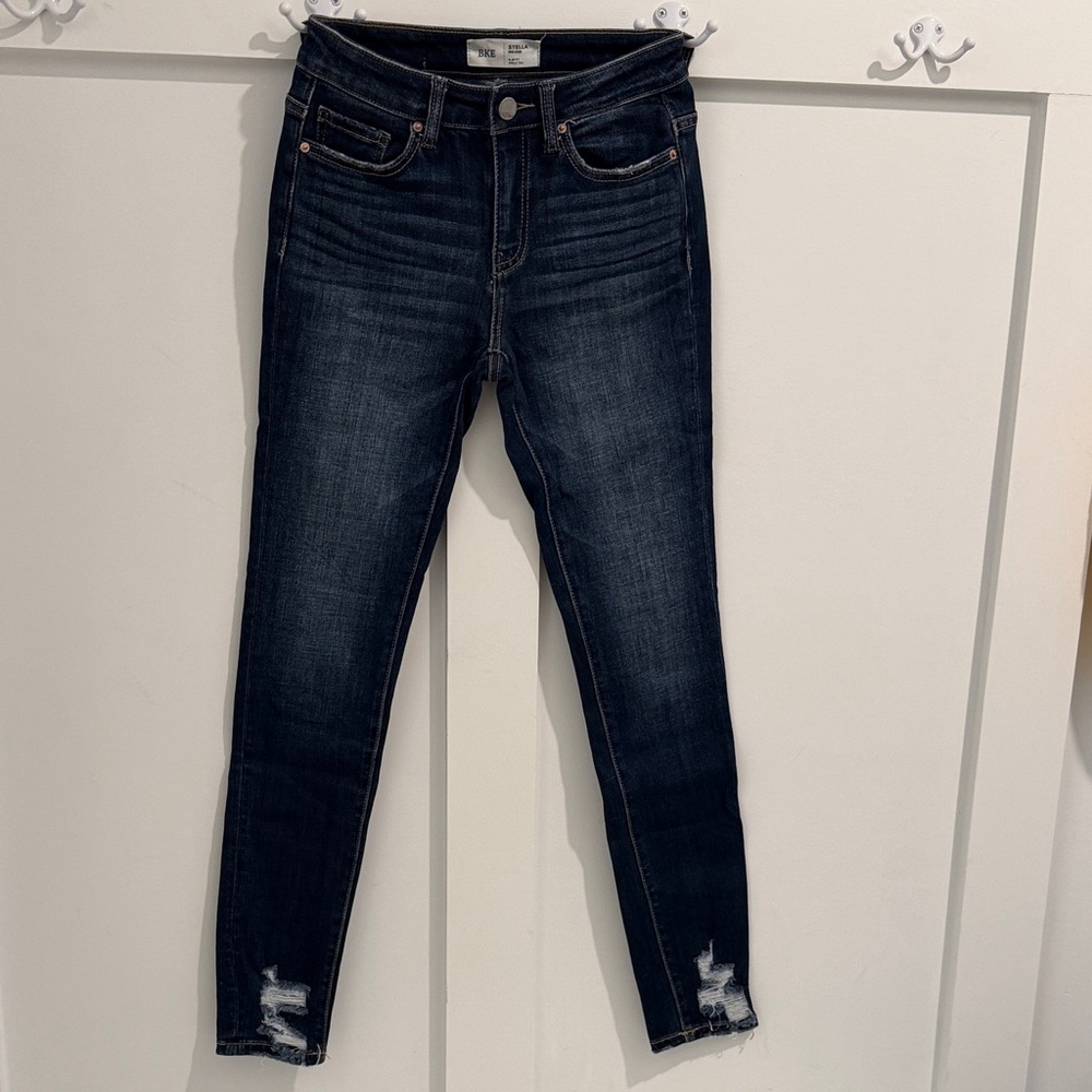 BKE Women's Stella Dark Indigo Skinny Jeans